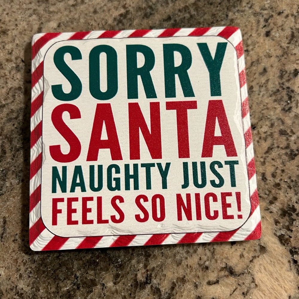 Set of 3 Holiday Themed Textured Ceramic Coasters
